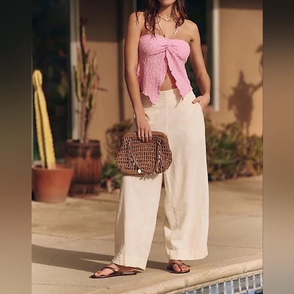 Free People Demi Cotton-Linen Pants - Picture 3 of 11